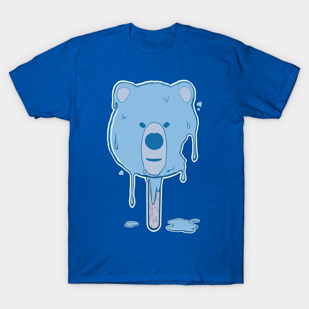 Blue Melting Bear Ice Cream T-Shirt by ArtDiggs